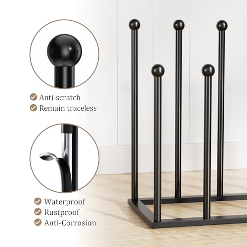 pickpiff Free Standing Shoe Racks - Black Metal Boot Rack Organizer Tall Boots for Dorm Room, Closet, Entryway, Bedroom, Patio Outdoor, Hallway, Black, Shoe Storage Fit for 8 Pairs - color: Black, size: Large for 8 Pairs