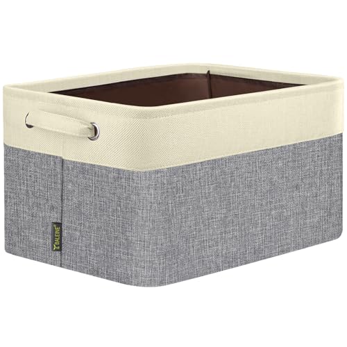BALEINE 1 Pack Fabric Closet Storage Bins for Shelves, Linen Closet Organizers and Storage, Decorative Baskets for Organizing, Shelf, Clothes, Home, Office (Grey, 14''x10''x8.5'') - color: Grey, size: 1PCS/Medium-14x10x8.5