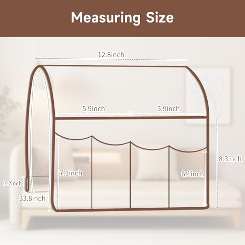 MEHIDFY Sofa Armrest Caddy, Waterproof Bedside Storage Organizer, Non Slip Armchair Pockets, Remote Control Holder for Couch, Handy Pouches with 6 Pockets for TV Remote, Phone, Magazine(Brown) - color: Brown