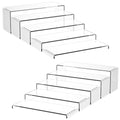 10 Pack Acrylic Spice Rack Organizer for Cabinet(10.8"~12.4"L), 5 Size Seasoning Organization with Non-Slide Silicone Pads, Clear Shelf Riser Storage Can & Cup for Kitchen Countertop, Cupboard, Pantry