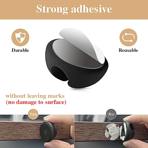 Shintop Cable Clips, 16 Pack Black Cord Organizer Adhesive Cord Management Wire Holder for Organizing Phones Chargers Desk Nightstand Car - color: Black, size: Multi-size