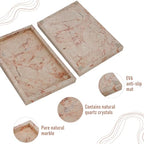 Marble Bathroom Tray,Pure Natural Vanity Tray,Marble Trays for Kitchen Counter Non-Ceramic/Non-Resin,Stone Tray 12 x 8 inch (Pink) ﻿ - color: Pink
