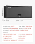 VEVOR Metal Wall Cabinet, 30.31W x 12.01D x 14.02H Inch, Floating Garage Tool Cabinet with Up-Flip Door, 120 lbs Load per Shelf, Fit for Garage, Basement, Kitchen, Warehouse, Assembly Required - style: Upgrade Flip up 14"