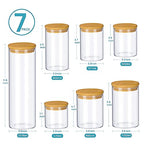 Vtopmart Glass Food Storage Jars, 7 Pack Kitchen Containers with Airtight Bamboo Wooden Lids for Pasta, Cookies, Nuts, Coffee Beans, Cereal, Canisters Set for Flour, Pantry Organization, BPA Free - size: 7 Pack (15 oz - 74 oz)