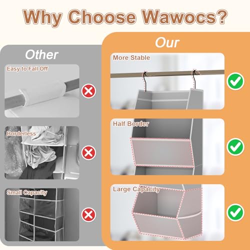 Hanging Closet Organizer 4 Shelf Collapsible Bedroom Closet Organizers and Storage Hanging with Mesh Pockets for Clothes, Fabric Hanging Storage Bins for Wardrobe Closet Organization and Storage, Grey - color: Grey-1 Pack, size: 4-shelf