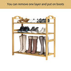 UDEAR Bamboo Shoe Rack 4-Tier Shoe Storage Organizer Entryway Shoe Shelf - size: 4-Tier