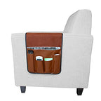 Luxury Leather Sofa Armrest Organizer, Non-slip Couch Sofa Chair Caddy with 5 Pockets for Phone, Book, Magazines, Tablet, Remote Control Holder Recliner Couch Tidy Hanging Storage Bag Arm Chair Tray - color: Brown, Luxury Leather