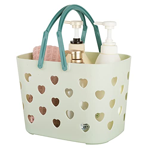 Anyoifax Portable Shower Caddy Tote Plastic Storage Basket with Handle Box Organizer Bin for Bathroom, Pantry, Kitchen, College Dorm, Garage - Green - color: Green, size: 1 Pack