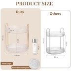 Rotating Makeup Organizer for Vanity, 2 Tier Perfume Skincare Storage for Women, Bathroom Counter Organizer, 360° Spinning Cosmetic Holder for Dresser Countertop, Clear - size: 2 Tier (Standard)