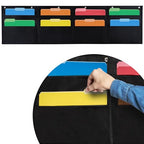 Essex Wares - 8 Pocket File Pocket Chart, Black, 28" Wide x 26" Tall - Versatile Wall Hanging File Folder Organizer for Classroom, Office, Home, and More - Wall Folder Organizer - 8 Pockets - size: 8 Pocket