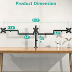 WALI Triple Monitor Mount, 3 Monitor Desk Mount for 13-27 inch Computer Screens, Holds up to 22 lbs, Triple Monitors Stand for Desk, with Tilt, Swivel, Rotation, VESA 75/100mm (M003S), Black - size: Triple, style: C-Clamp