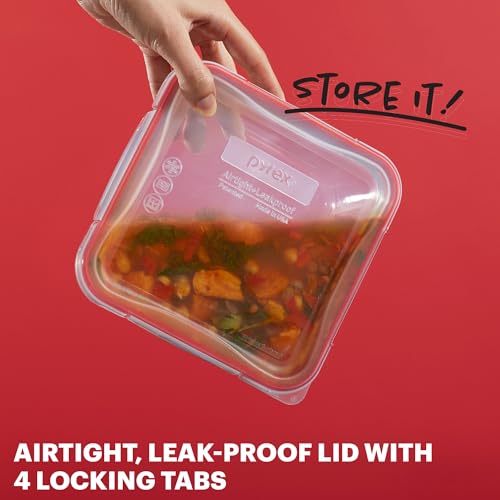 Pyrex Freshlock (10-Pack) Mixed Sized Airtight Glass Food Storage Container Set, Non Toxic, with Plastic BPA-Free Leakproof Locking Lids - size: 10 Pack