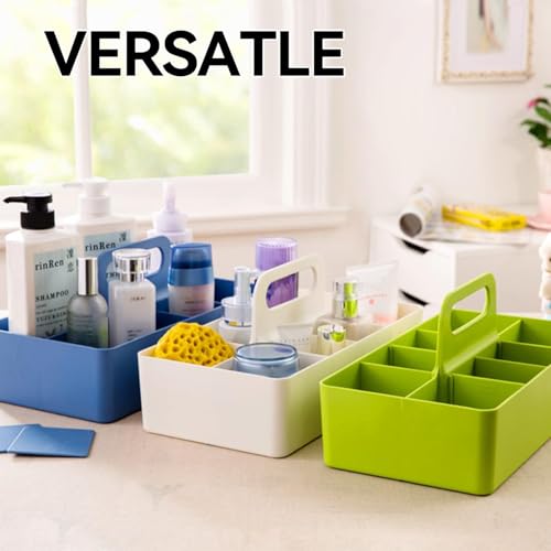 Portable Bath caddy for baby, Bathroom Makeup organizer Countertop with Handle,Skincare Organizer Caddy for Vanity,Storage Box with Handle,Large Cosmetic Display case for Dresser - color: M1-Green