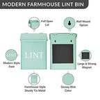 Calindiana Modern Farmhouse Metal Lint Bin for Laundry Room, Mint, 10L - color: MINT