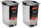 Rubbermaid Brilliance Food Storage Container, 16-Cup, Airtight | Clear/Grey | For Pantry Organization | Pack of 2 - size: Set of 2
