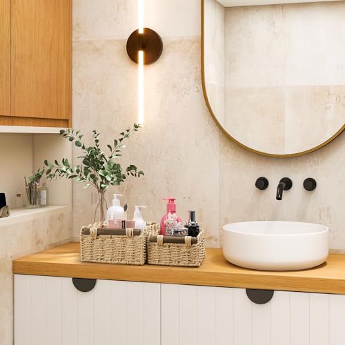 Storage Basket Wicker Baskets for Organizing Toilet Paper Storage Basket for Toilet Tank Top,Beige - color: Beige