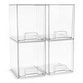 Sorbus Acrylic Storage Containers - 4 Pack, Stackable Storage Bins Set for Bathroom Organization - Clear Acrylic Drawer Organizers - Makeup Case Pull-Out Drawers (7.6’’ Tall) - size: 4 Pack, 7.6’’ Tall