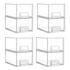 Vtopmart 8 Pack Small Clear Stackable Storage Drawers, Acrylic Bathroom Makeup Organizer, Plastic Storage Bins For Vanity, Undersink, Kitchen Cabinets, Pantry, Home Organization - style: 8pack-Clear