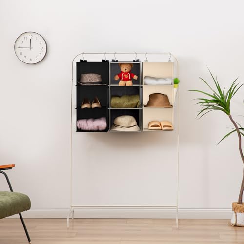 YOUDENOVA Hanging Closet Organizer, 3-Shelf Closet Hanging Storage Shelves, Black - color: Black, size: 3-SHELF