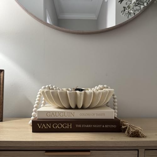 Decorative Books for Home Decor - Stackable Faux Book Box for Coffee Table Styling & Hidden Storage - Neutral Linen Fake Books as Display Riser for Shelf & Entryway (Set of 2, Van Gogh Art) - color: Beige-Brown