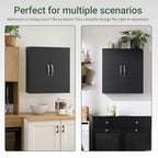 SoBuy Black Kitchen Wall Cabinet, Bathroom Wall Cabinet Over The Toilet Storage, Small Wall Mounted Medicine Cabinet with Adjustable Shelf, Narrow Floating Cabinet for Laundry Room, BZR200-T-SCH - color: Black