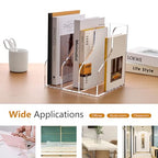 SANRUI Acrylic File Organizer, Clear Magazine File Holder with 3 Vertical Compartments, Desk Organizer for Home School Office Organization, Desk Bookshelf - size: A4, 3 Sections, 1 Pack
