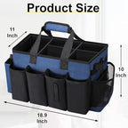 Wearable Large Cleaning Caddy Bag for Housekeeper, Clean Supply Organizer with Adjustable Shoulder, Waist & Handle Straps, Detailing Bag for Kitchen Supplies (Blue) - color: Blue