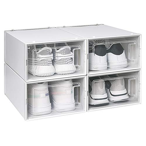 OnDisplay Clik Stackable Interlocking Shoe Box System (Standard White/White, Set of 2) - color: Standard White/White, size: Set of 2
