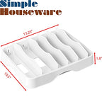 Simple Houseware Food Container Lids Storage Organizer with Adjustable Dividers, 13''x10'', White - size: Large - 13.25'' x 10.5''