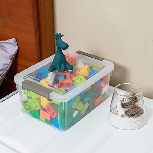 Citylife 4 Packs Small Storage Bins with Lids 3.2 QT Plastic Storage Containers for Organizing Stackable Clear Storage Boxes - color: Clear White, size: 3.2 QT(4 Pack)