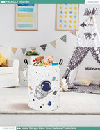FANKANG Storage Basket, Nursery Hamper Canvas Laundry Basket Foldable with Waterproof PE Coating Large Storage Baskets for Kids Boys and Girls, Office, Bedroom, Clothes,Toys(Astronaut) - color: Astronaut