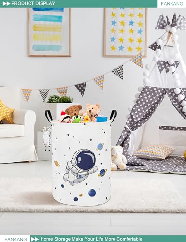 FANKANG Storage Basket, Nursery Hamper Canvas Laundry Basket Foldable with Waterproof PE Coating Large Storage Baskets for Kids Boys and Girls, Office, Bedroom, Clothes,Toys(Astronaut) - color: Astronaut