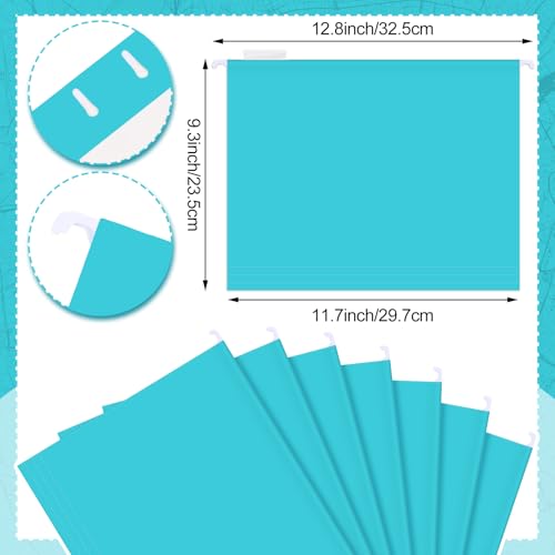 Dispowreath 24 Hanging File Folder with Acrylic Organizer for Letter/a4 Size Desktop Clear File Storage Box with Handles for Home Work Office Use(Blue,Classic) - color: Blue, style: Classic