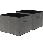Simple Houseware 15 x 13 Inch Collapsible Fabric Storage Bin with Handles, 2 Pack, Dark Gray - color: Dark Grey