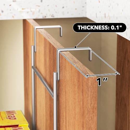Simple Houseware Over Cabinet Door Organizer, 12.5"Wx3.75"Dx18"H, Mesh Silver - color: Silver