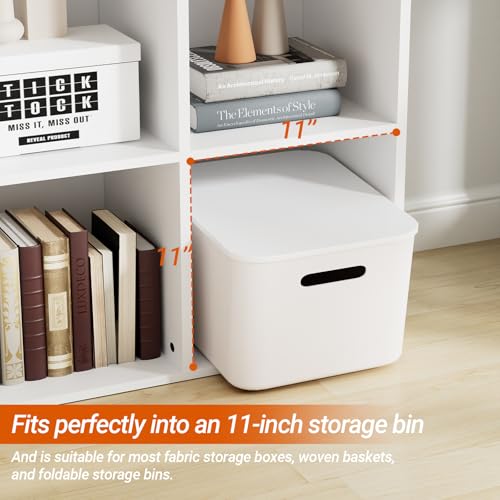 Wooden 6 Cube Storage Organizer with Closed Back Panel, Modern Open Cube Storage Shelf Bookshelf with Compartments, Cube Shelf Organizer for Living Room, Bedroom, Study Room (White) - color: White