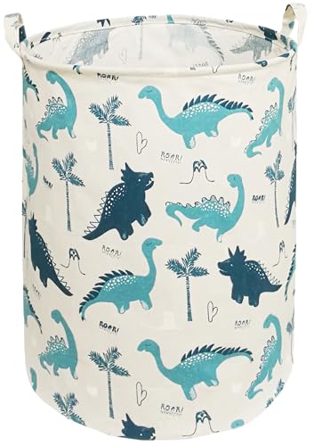 MAIZMZ Kids Hamper Storage Bins Organizer Toy Box Laundry Basket Large Canvas Collapsible Chest for Home/Dorm/Kitchen/Pet/Office/Closet/Shelf/Gift Baskets - color: Dark green dinosaur