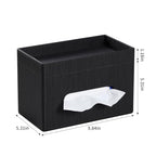 Tissue Box Cover Rectangle with Storage Tray, PU Leather Tissue Holder for Bathroom Vanity Countertop Night Stands Bedroom Office Desk, Stylish Rectangular Tissue Box Holder (Black) - color: Black
