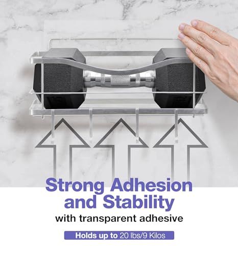 KINCMAX Premium Shower Caddy, Self Adhesive Wall Shower Organizer, 2-Pack No Drill Bathroom Shelves, Rustproof Stainless Steel Shampoo Holder, Storage Rack, Silver - color: Polished Silver, size: 2-Pack Caddies