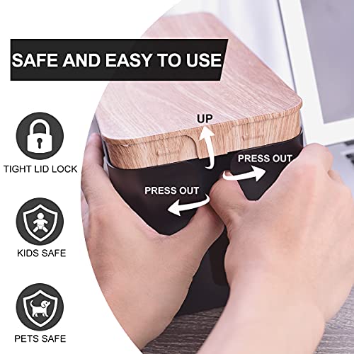 3 Pack Cable Management Box with 18 PCS Cable Management Set - Large & Medium & Small Wooden Grain Cable Organizer Box to Hide Wires & Power Strips | TV Cord Organizer Box | for Home & Office(Black) - color: Wooden Black