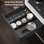 DUCOO 4 PCS Drawer Divider, 17"-22" Adjustable Bamboo Drawer Dividers Organizers, 2.3" High Expandable Separators for Kitchen, Clothes, Dressers, Home, Office, Mocha - color: Mocha