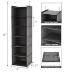 MAX Houser 6 Tier Shelf Hanging Closet Organizer, Closet Hanging Shelf with 2 Sturdy Hooks for Storage, Foldable (Grey) - color: Grey