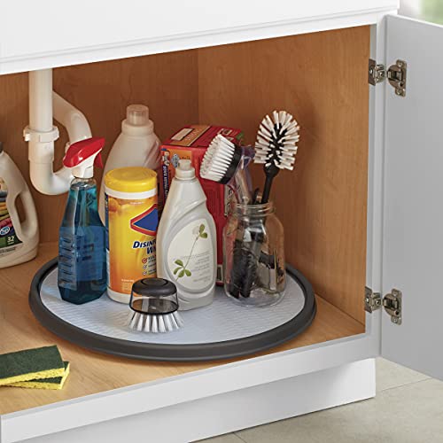Copco Non-Skid Pantry Cabinet Lazy Susan Turntable, 18-Inch, Charcoal/Light Gray - color: Charcoal/Light Gray