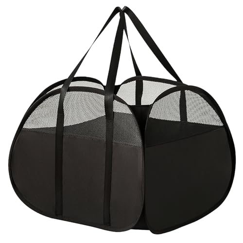 Collapsible Laundry Baskets, Tear Proof Pop Up Laundry Hamper with Large Capacity, Sturdy Foldable Laundry Basket, Easy to Carry Laundry Hamper for Home, Laundry Room, Bedroom, Dorm, Travel Black - style: Square Black