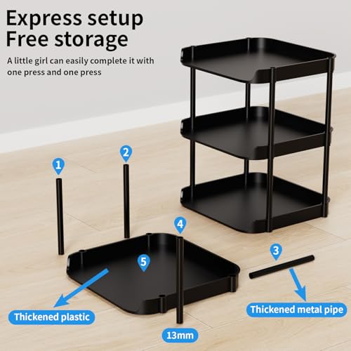 6 Tier Vertical Narrow Shoe Rack, Stackable Tall Skinny Shoerack, Compact Single Shoes Storage Tower for Slim Space, Corner Plastic Shelves, for Hallways, Entryway, Bedrooms Organizer, Black - color: Black, size: 6 tier