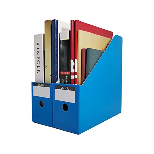 Limitliho Magazine Holde ( Blue, 2 Pack), Magazine File Holder for Home, Office, Desk, 10.6'' H×10.2'' L ×3.5''W Magazine Storage Box - color: Blue, size: 2 Pack