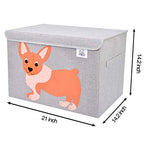 CLCROBD Foldable Large Kids Toy Chest with Flip-Top Lid, Collapsible Fabric Animal Toy Storage Organizer/Bin/Box/Basket/Trunk for Toddler, Children and Baby Nursery (Dog) - color: Dog