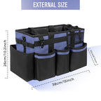 SCAVATA Wearable Cleaning Caddy, Cleaning Caddy Supplies Organizer with Handle & Shoulder Straps for Housekeepers, Under Sink & Car Cleaning Tool Organizers Bag with 4 Foldable Divider (CeruleanBlue) - color: CeruleanBlue