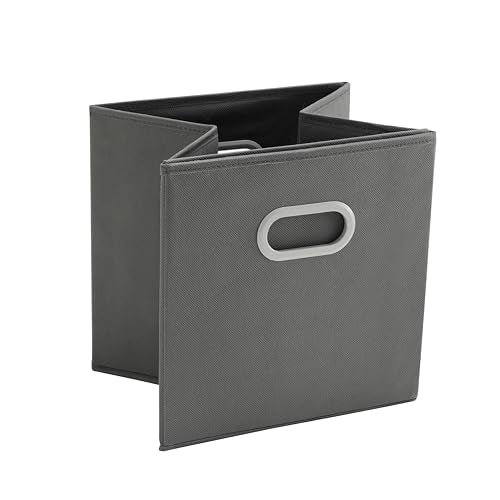 MAX Houser Fabric Storage Bins Cubes Baskets Containers with Dual Plastic Handles for Home Closet Bedroom Drawers Organizers (Cattail Gray) - color: 11 ashy