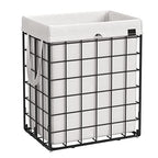 SONGMICS Laundry Hamper, 23.8 Gal. (90L) Laundry Basket, Collapsible Clothes Hamper, Black and White ULCB190W01 - color: Cream White, size: 90 L